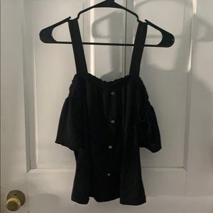 Cute off the shoulder black tank top